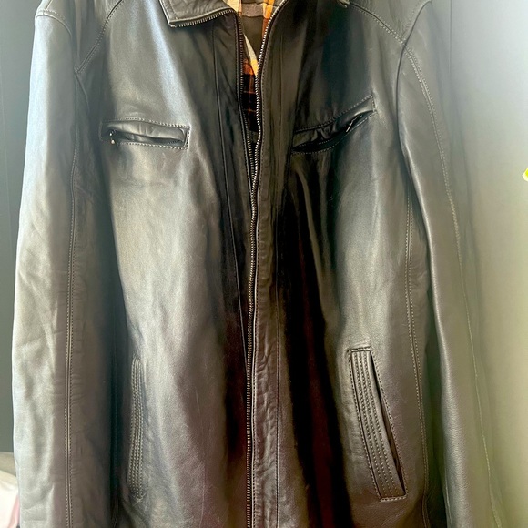 100% real Leather jacket, sly & co, black. XL very good condition - Picture 3 of 3